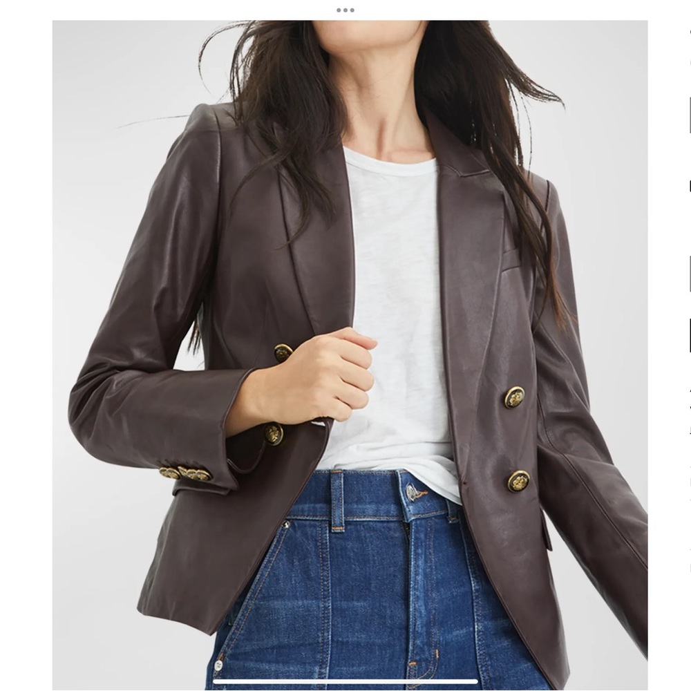 VERONICA BEARD Leather Miller Dickey Jacket sz 8 Brown Designer NEW
